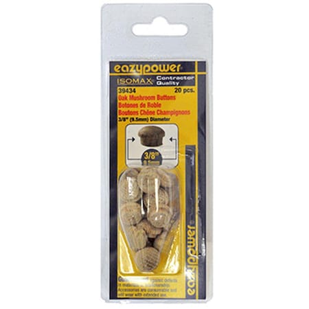 Eazypower 39434 0.38 in. Oak Mushroom Plug, PK20 132245